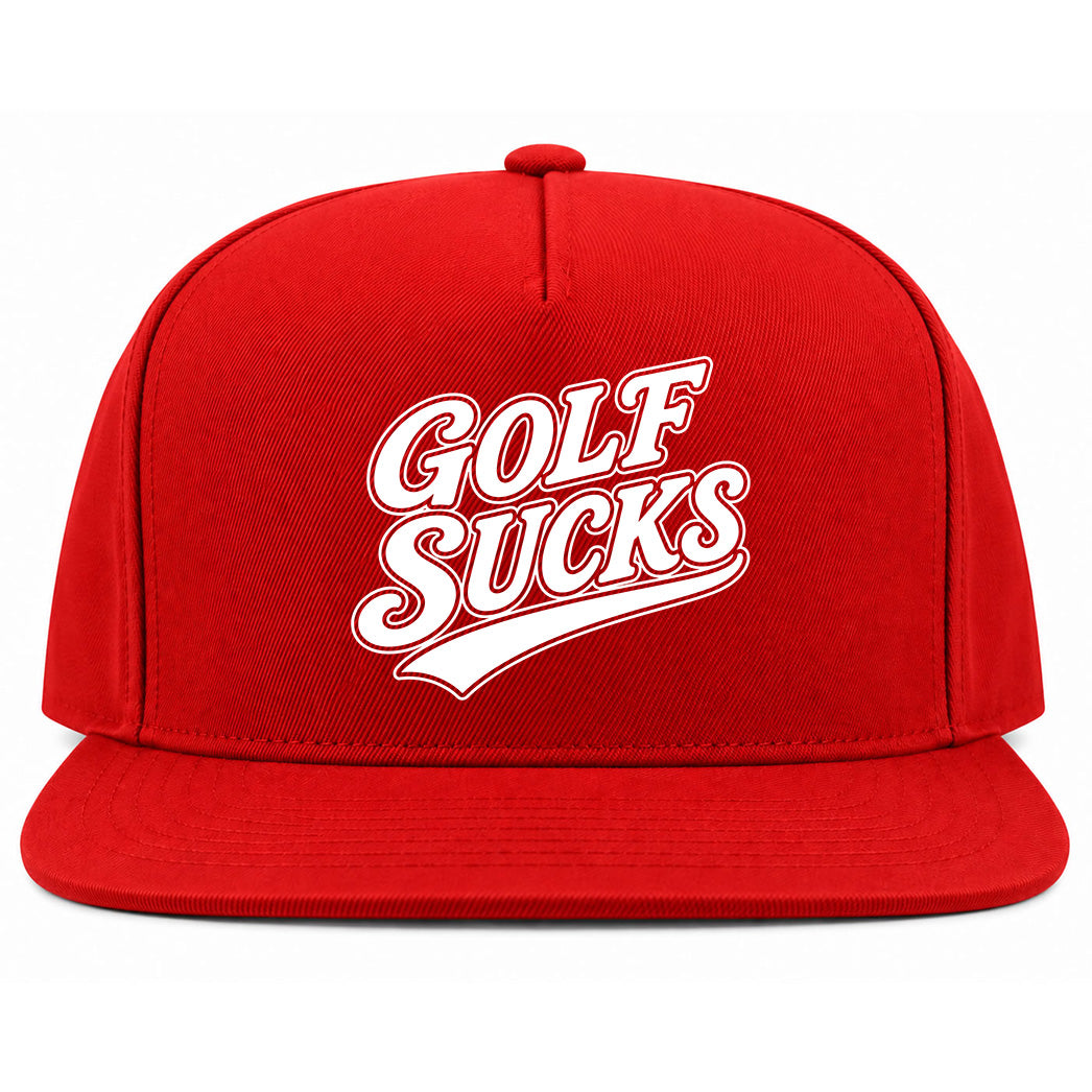 Red Golf Sucks Golf Snapback Hat