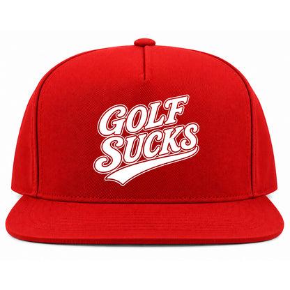 Red Golf Sucks Golf Snapback Hat