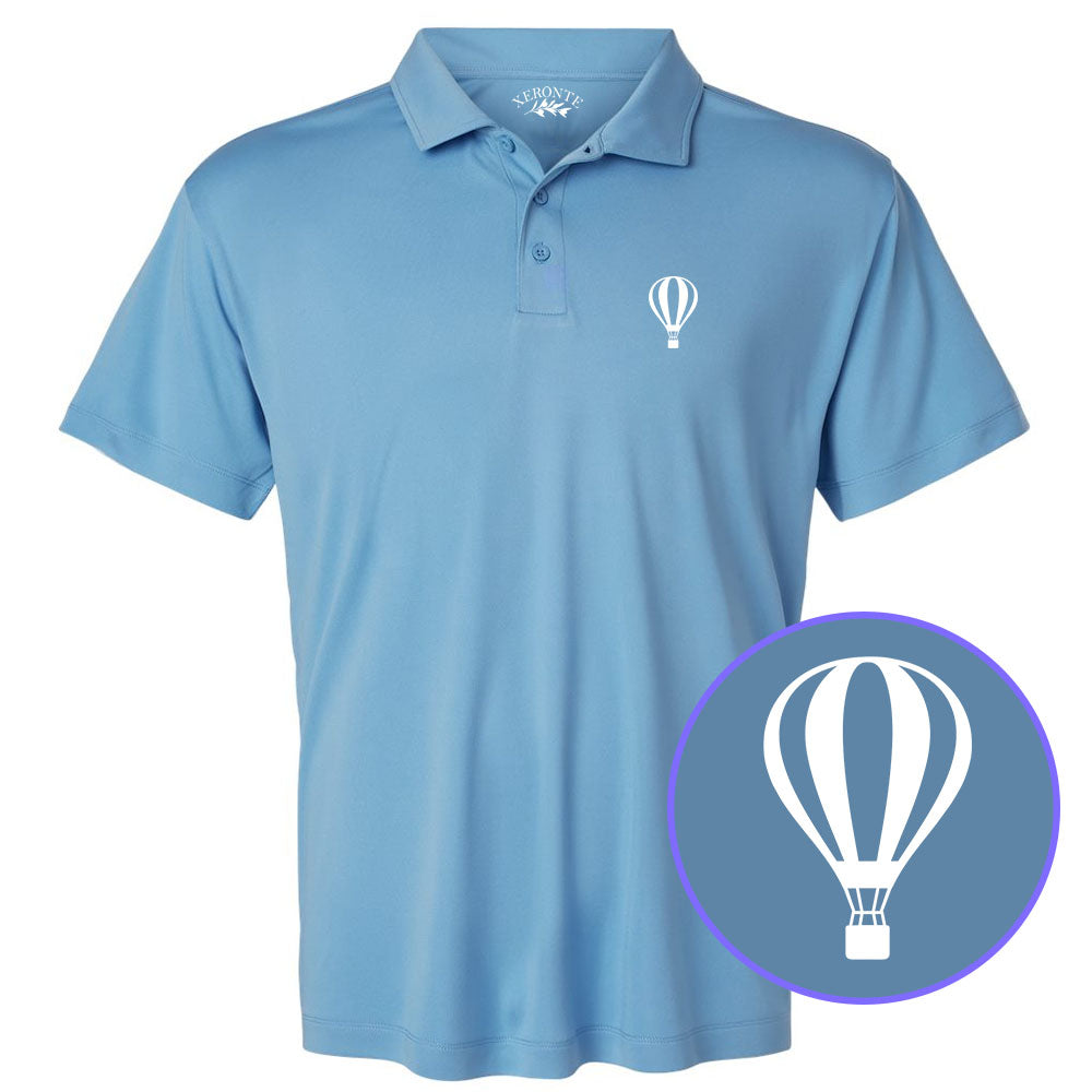 Carolina Blue Hot Air Balloon Men's Golf Polo Shirt