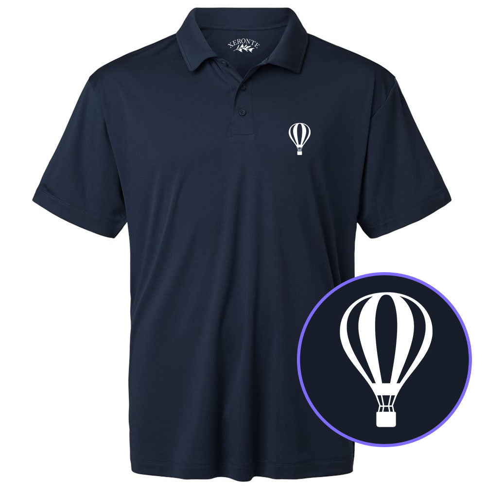Navy Blue Hot Air Balloon Men's Golf Polo Shirt