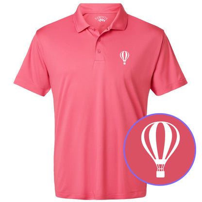Pink Hot Air Balloon Men's Golf Polo Shirt
