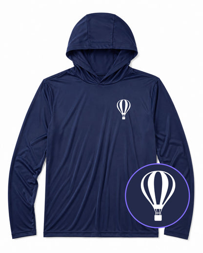 Navy Blue Hot Air Balloon Men's Lightweight Performance Golf Hoodie