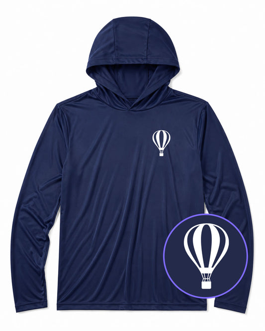 Navy Blue Hot Air Balloon Men's Lightweight Performance Golf Hoodie