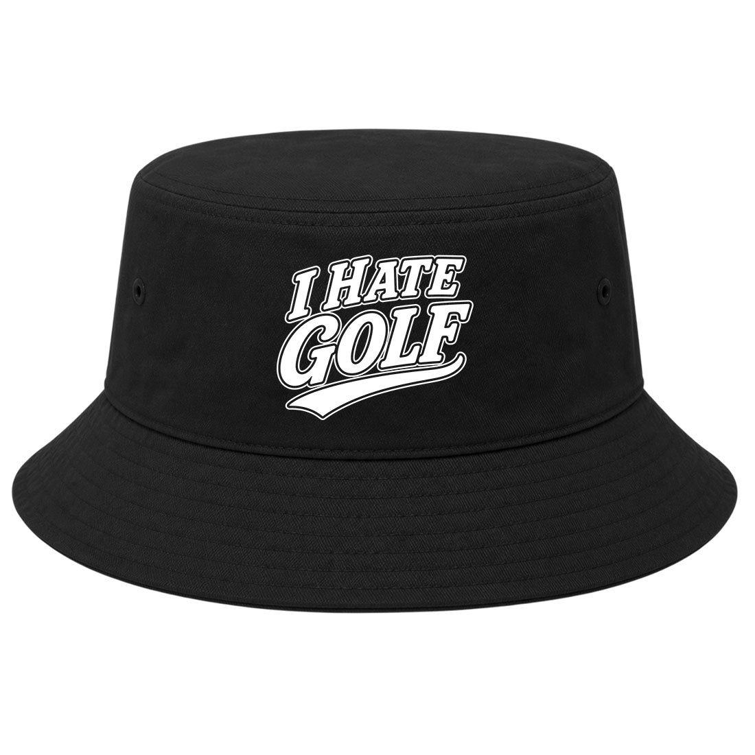 Black I Hate Golf Bucket Hat