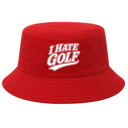 Red I Hate Golf Bucket Hat