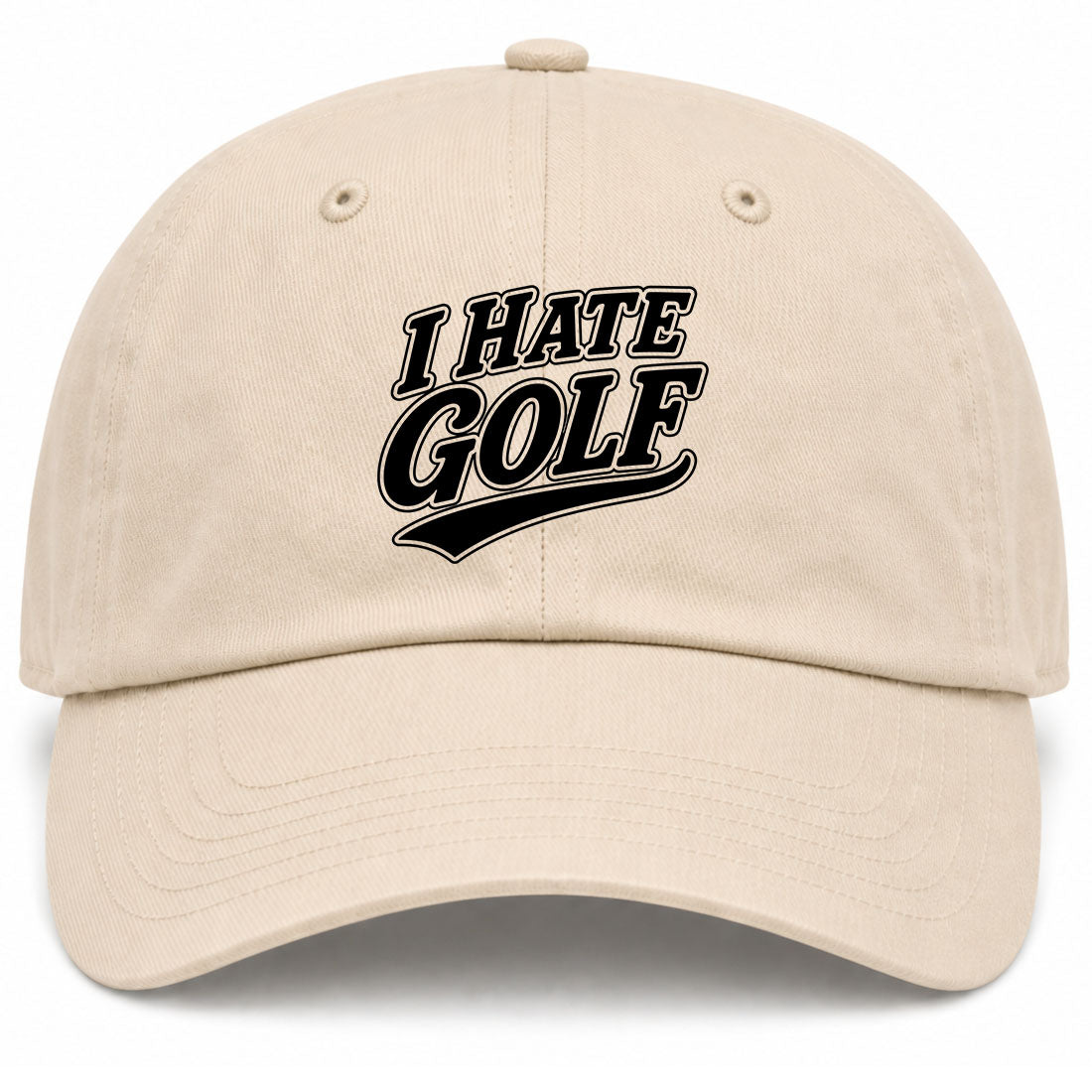 Beige I Hate Golf Dad Hat
