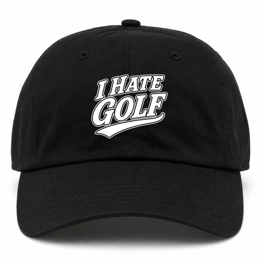 Black I Hate Golf Dad Hat