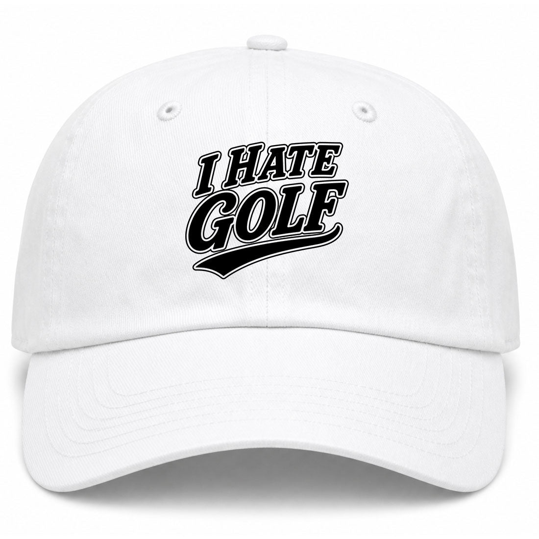 White I Hate Golf Dad Hat