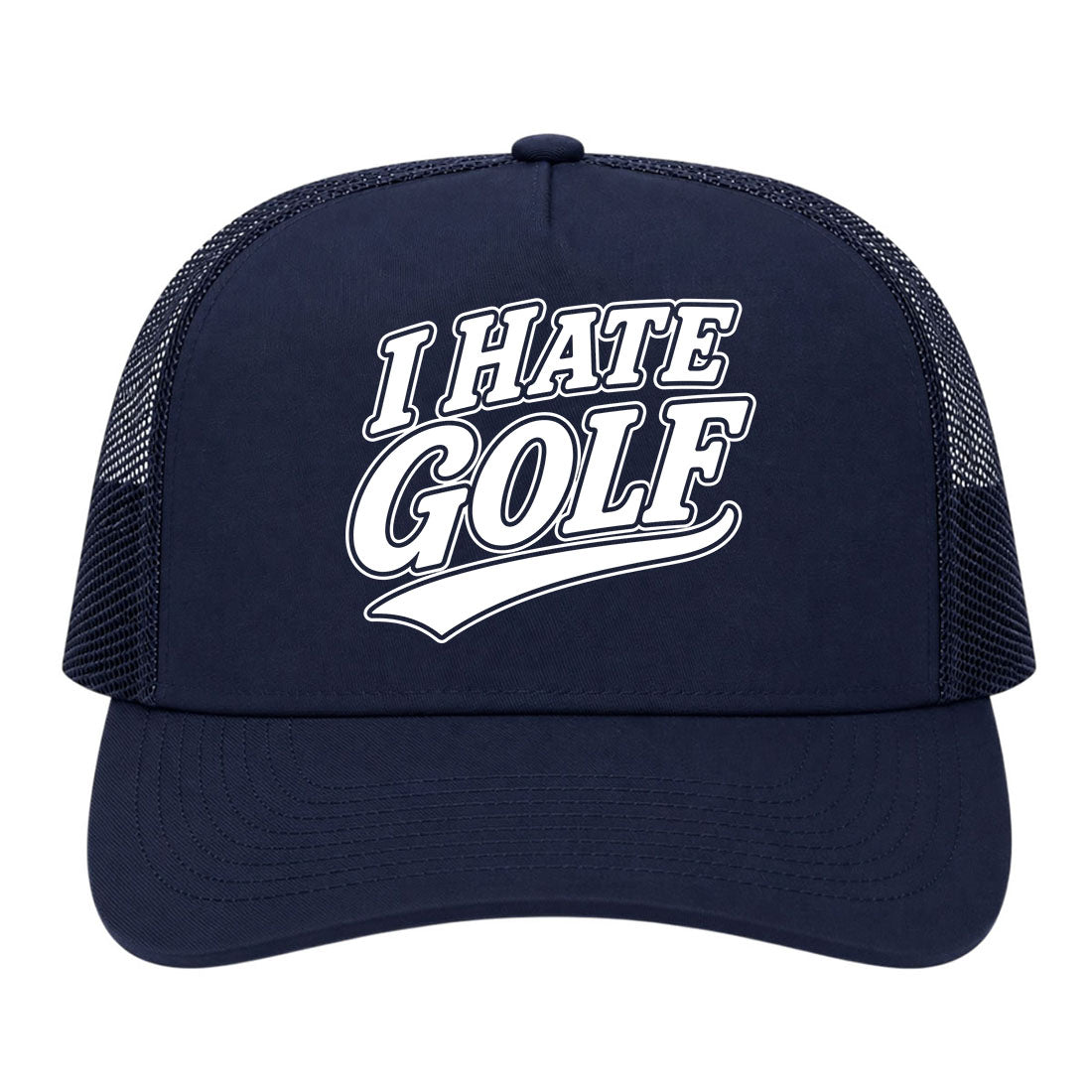 Navy Blue I Hate Golf Trucker Hat
