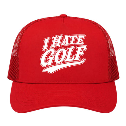 Red I Hate Golf Trucker Hat