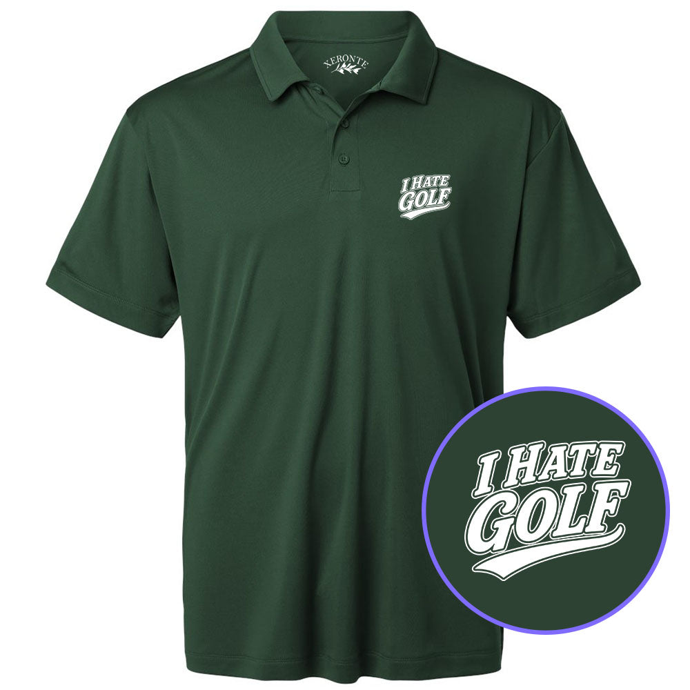 Green I Hate Golf Men's Golf Polo Shirt