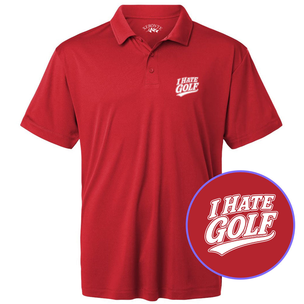 Red I Hate Golf Men's Golf Polo Shirt