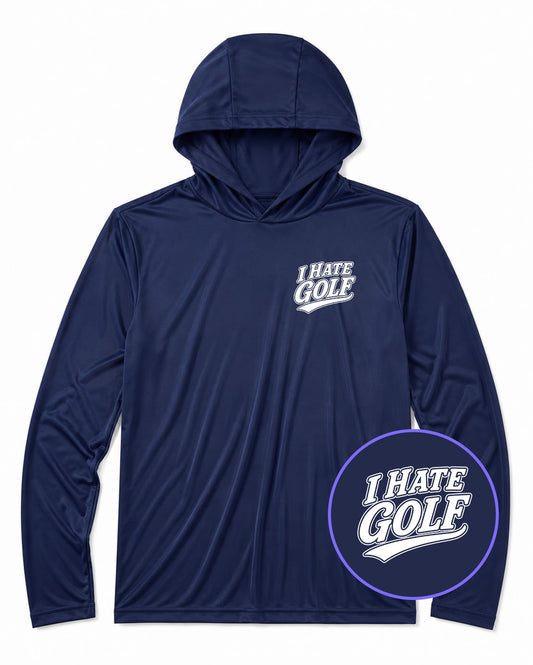 Navy Blue I Hate Golf Men's Lightweight Performance Golf Hoodie