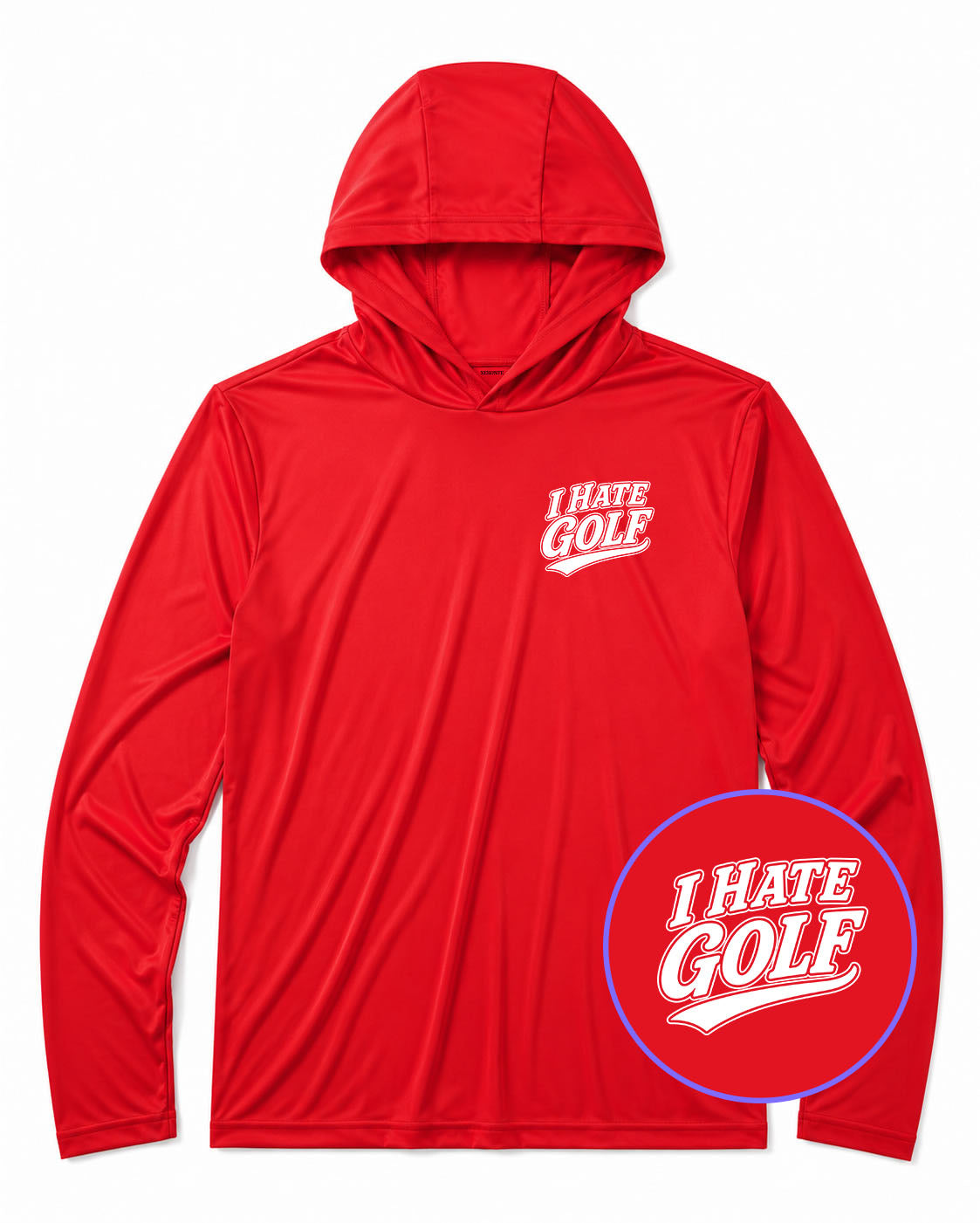 Red I Hate Golf Men's Lightweight Performance Golf Hoodie