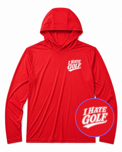 Red I Hate Golf Men's Lightweight Performance Golf Hoodie