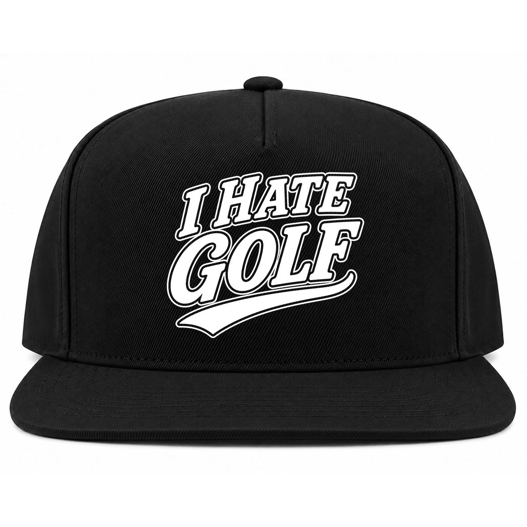 Black I Hate Golf Snapback Hat