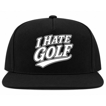 Black I Hate Golf Snapback Hat