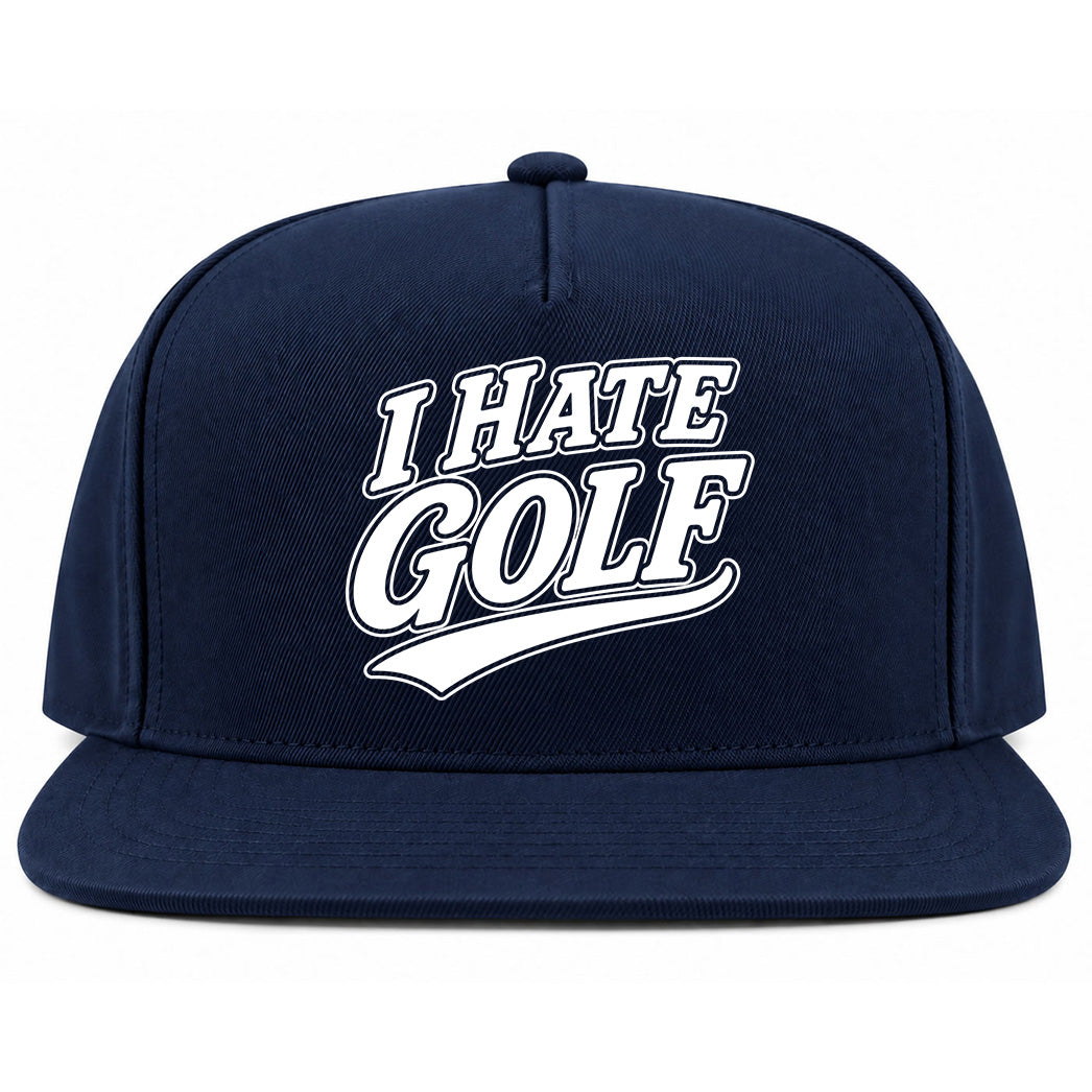 Navy Blue I Hate Golf Snapback Hat