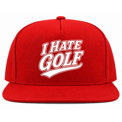 Red I Hate Golf Snapback Hat