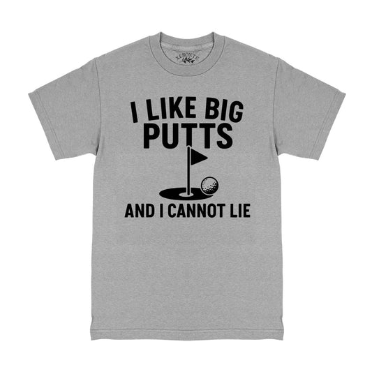 I Like Big Putts And I Cannot Lie Funny Golf Men's T-Shirt Grey