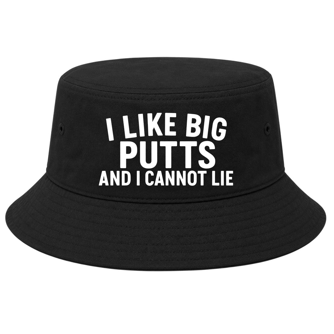 Black I Like Big Putts And I Cannot Lie Golf Bucket Hat