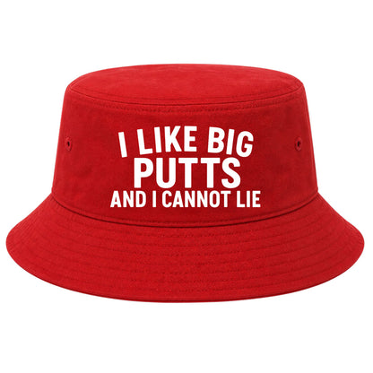 Red I Like Big Putts And I Cannot Lie Golf Bucket Hat