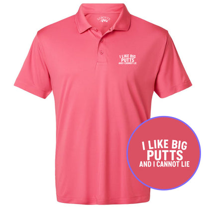 Pink I Like Big Putts And I Cannot Lie Men's Golf Polo Shirt