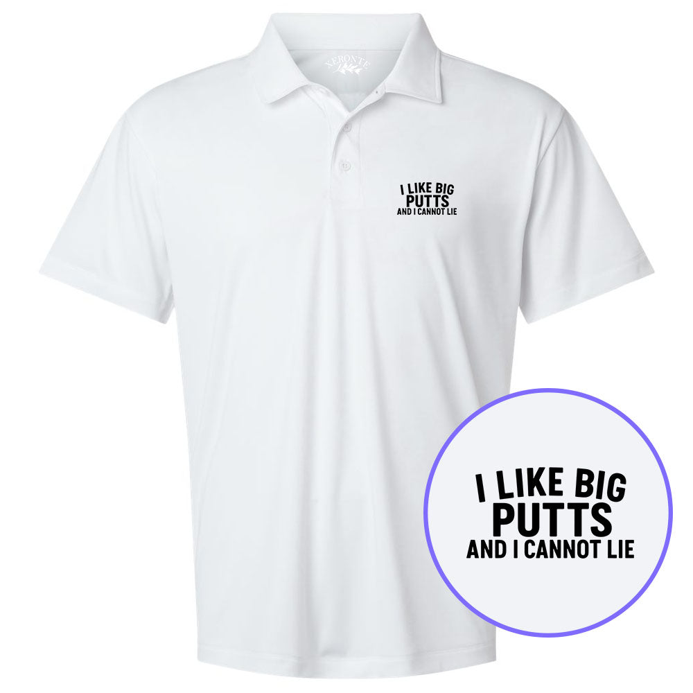 White I Like Big Putts And I Cannot Lie Men's Golf Polo Shirt