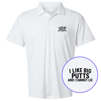 White I Like Big Putts And I Cannot Lie Men's Golf Polo Shirt