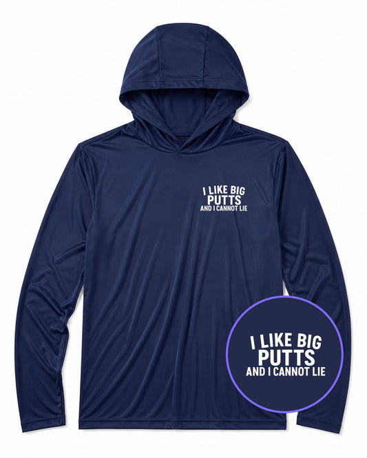 Navy Blue I Like Big Putts And I Cannot Lie Men's Lightweight Performance Golf Hoodie