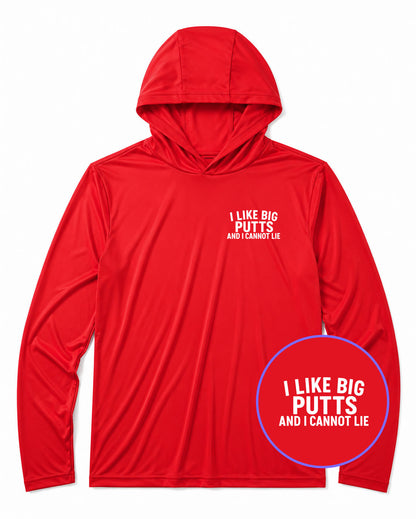 Red I Like Big Putts And I Cannot Lie Men's Lightweight Performance Golf Hoodie