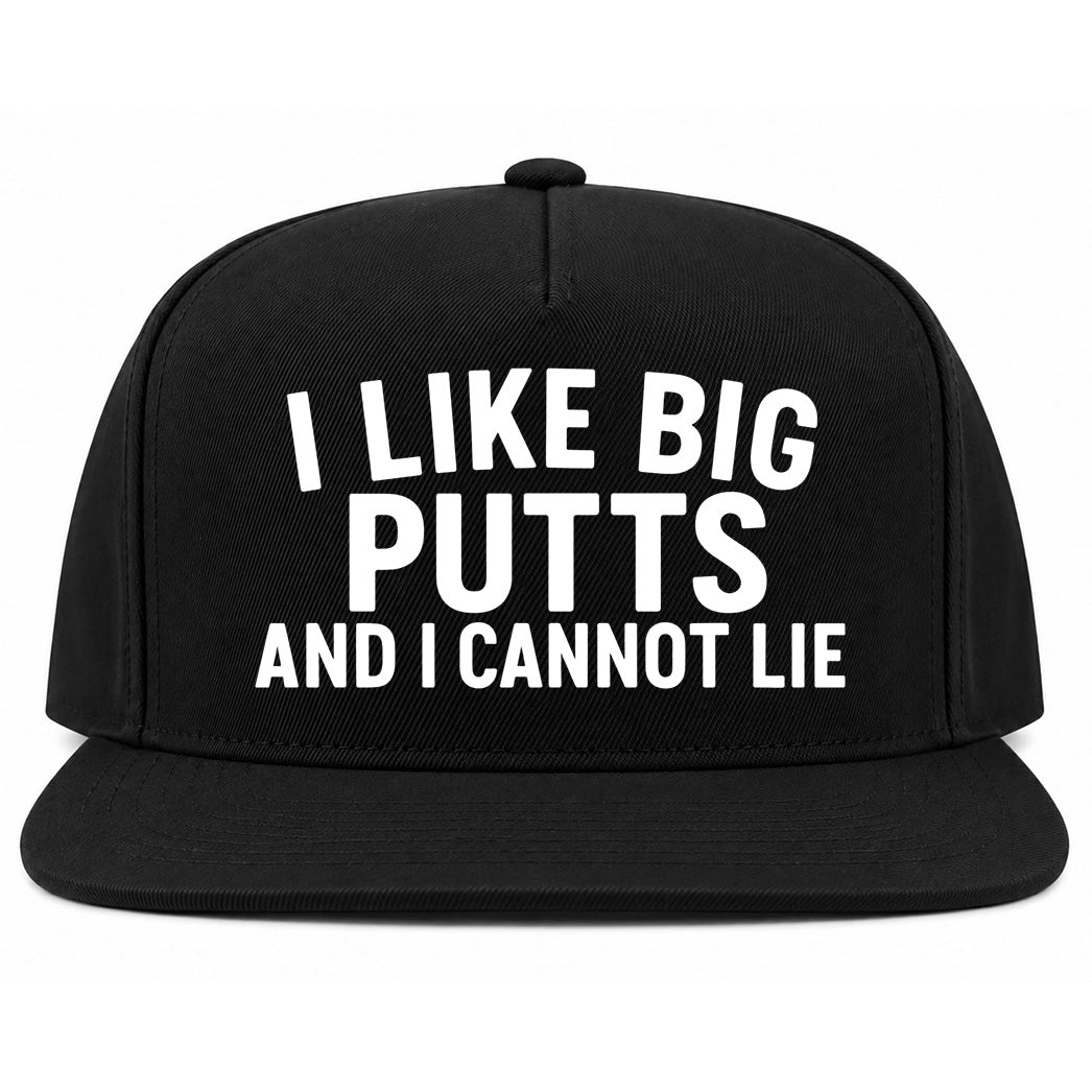 Black I Like Big Putts And I Cannot Lie Golf Snapback Hat