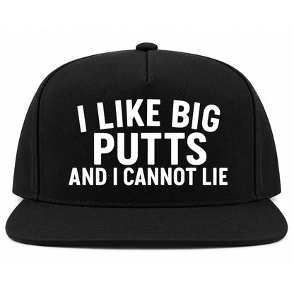 Black I Like Big Putts And I Cannot Lie Golf Snapback Hat