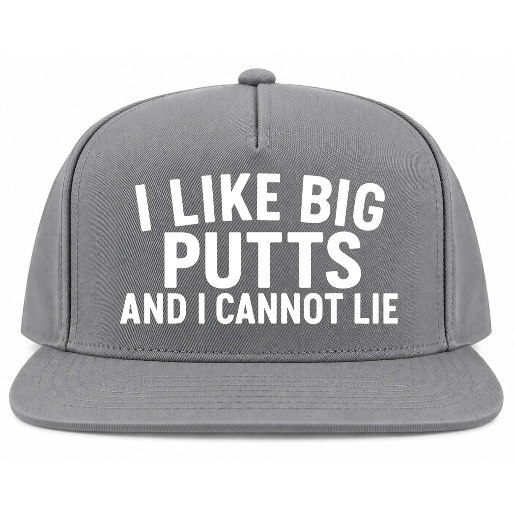Grey I Like Big Putts And I Cannot Lie Golf Snapback Hat