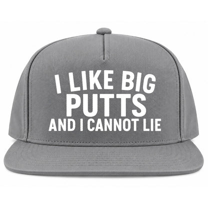 Grey I Like Big Putts And I Cannot Lie Golf Snapback Hat
