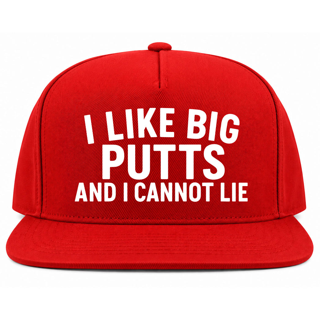 Red I Like Big Putts And I Cannot Lie Golf Snapback Hat