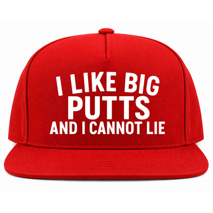 Red I Like Big Putts And I Cannot Lie Golf Snapback Hat
