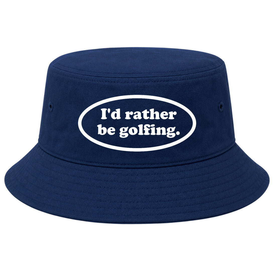 Navy Id Rather Be Golfing Funny Golf Bucket Hat