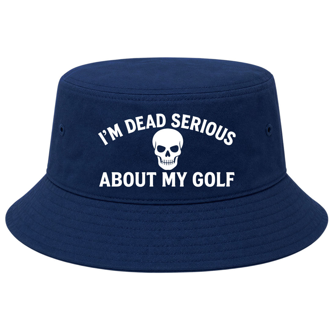 Navy Im Dead Serious About My Golf Skull Golf Bucket Hat