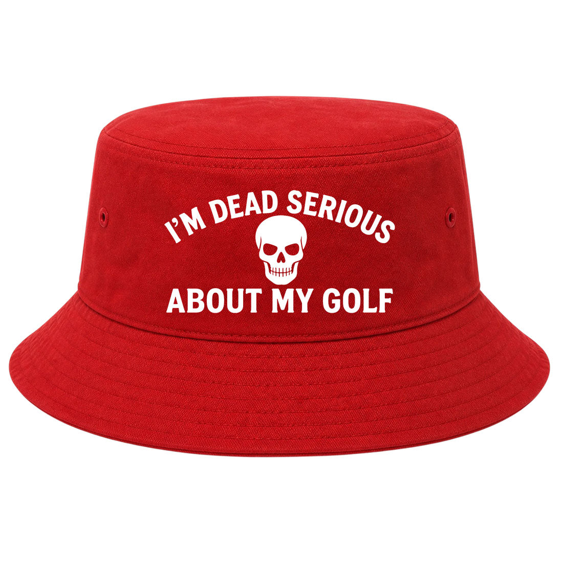 Red Im Dead Serious About My Golf Skull Golf Bucket Hat