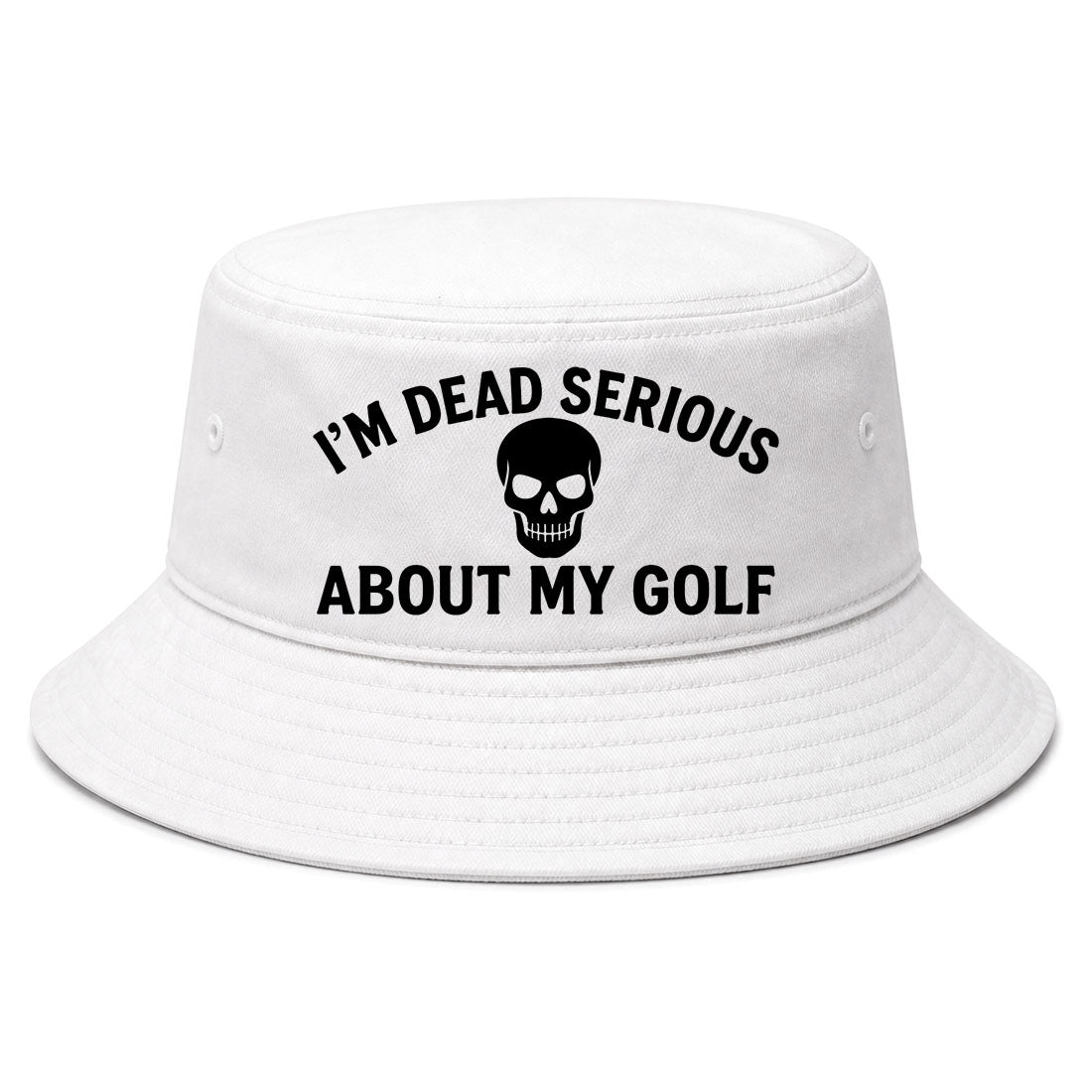 White Im Dead Serious About My Golf Skull Golf Bucket Hat