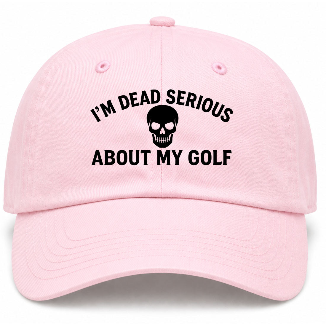 Pink Im Dead Serious About My Golf Skull Golf Dad Hat