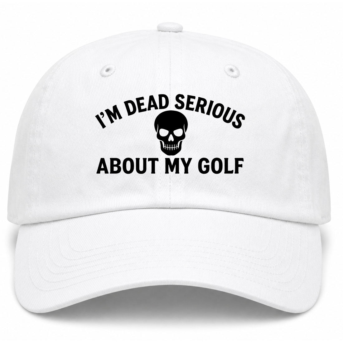 White Im Dead Serious About My Golf Skull Golf Dad Hat