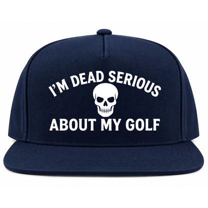 Navy Blue Im Dead Serious About My Golf Skull Golf Snapback Hat