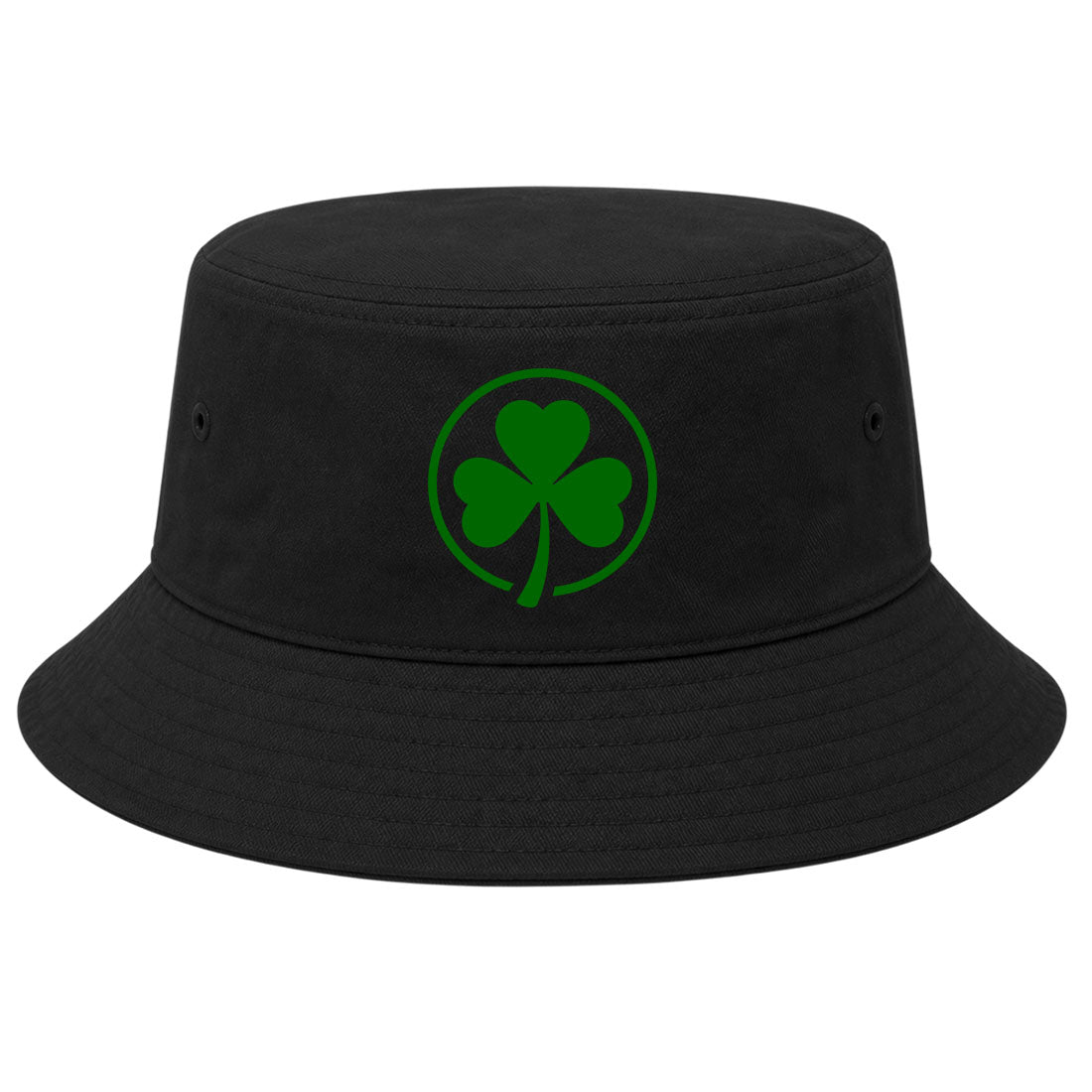 Black Irish Shamrock Logo Golf Bucket Hat