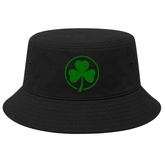 Black Irish Shamrock Logo Golf Bucket Hat