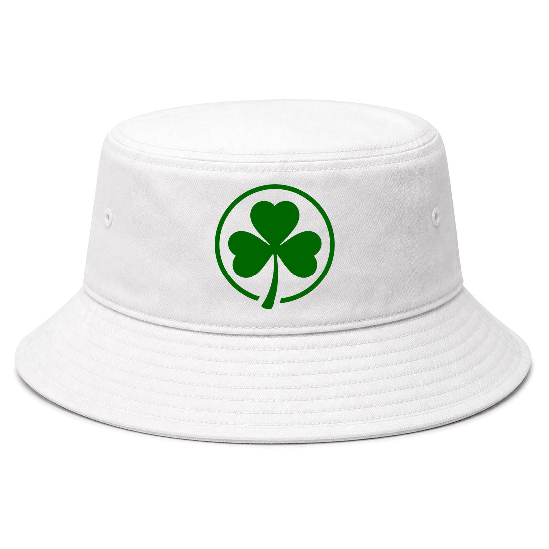 White Irish Shamrock Logo Golf Bucket Hat