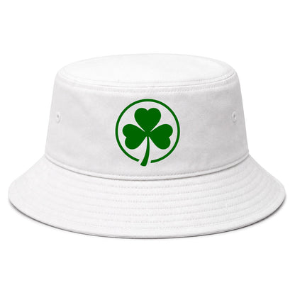 White Irish Shamrock Logo Golf Bucket Hat
