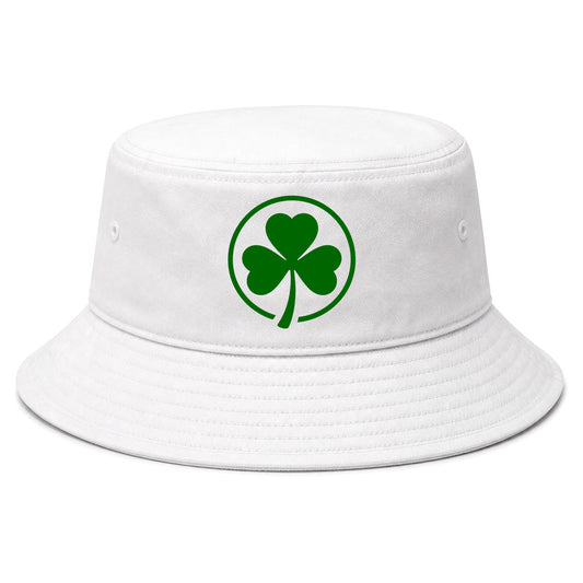 White Irish Shamrock Logo Golf Bucket Hat