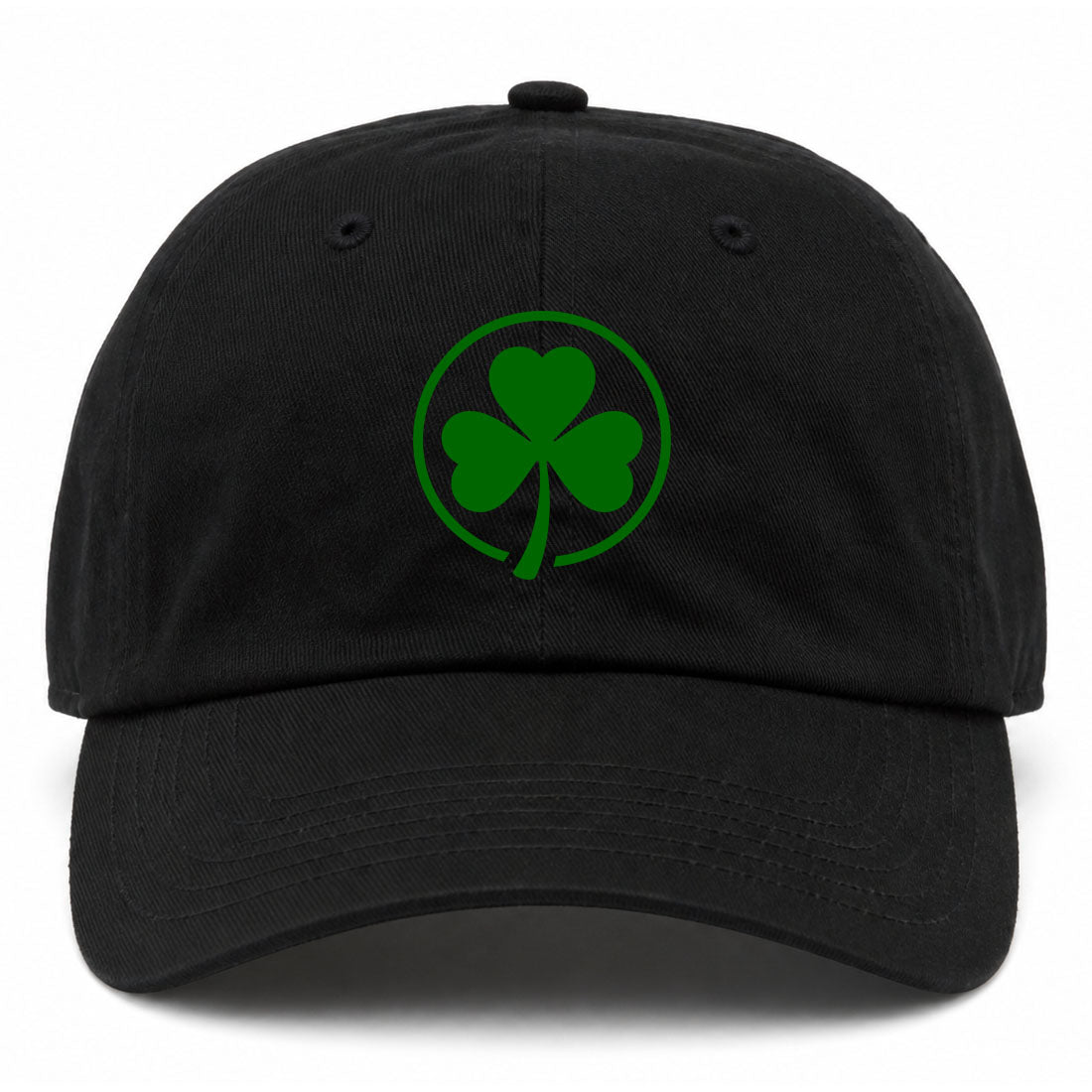 Black Irish Shamrock Logo Golf Dad Hat